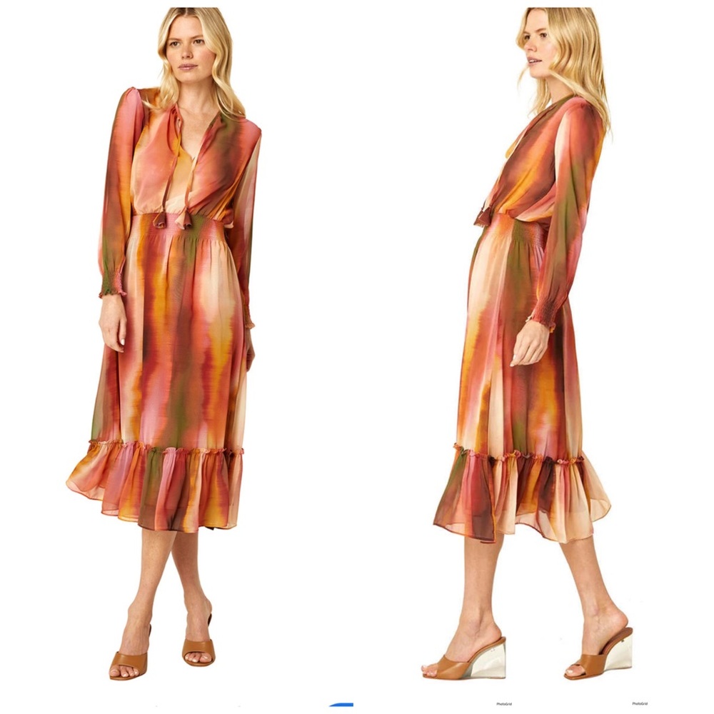 Misa Los Angelos Poppy Dress - Jaipur Ombré Midi Dress XS New With Tags